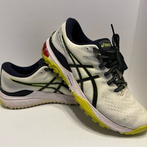 ASICS Men's White and Yellow Spikeless Golf Shoes